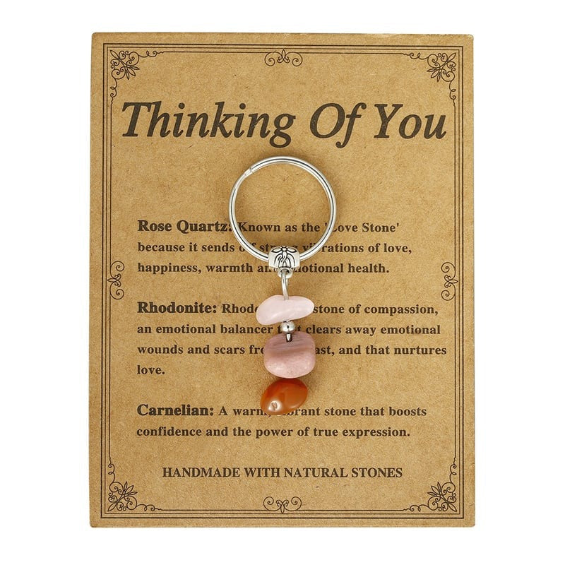 ✨Handmade Natural Stone Keychain – Carry Positivity Everywhere