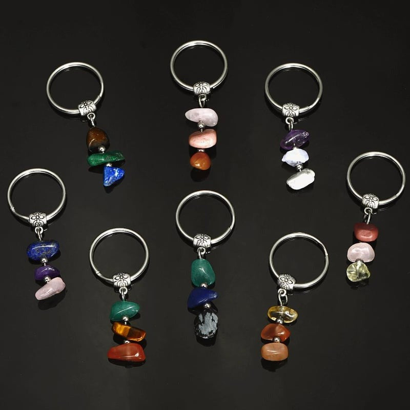 ✨Handmade Natural Stone Keychain – Carry Positivity Everywhere